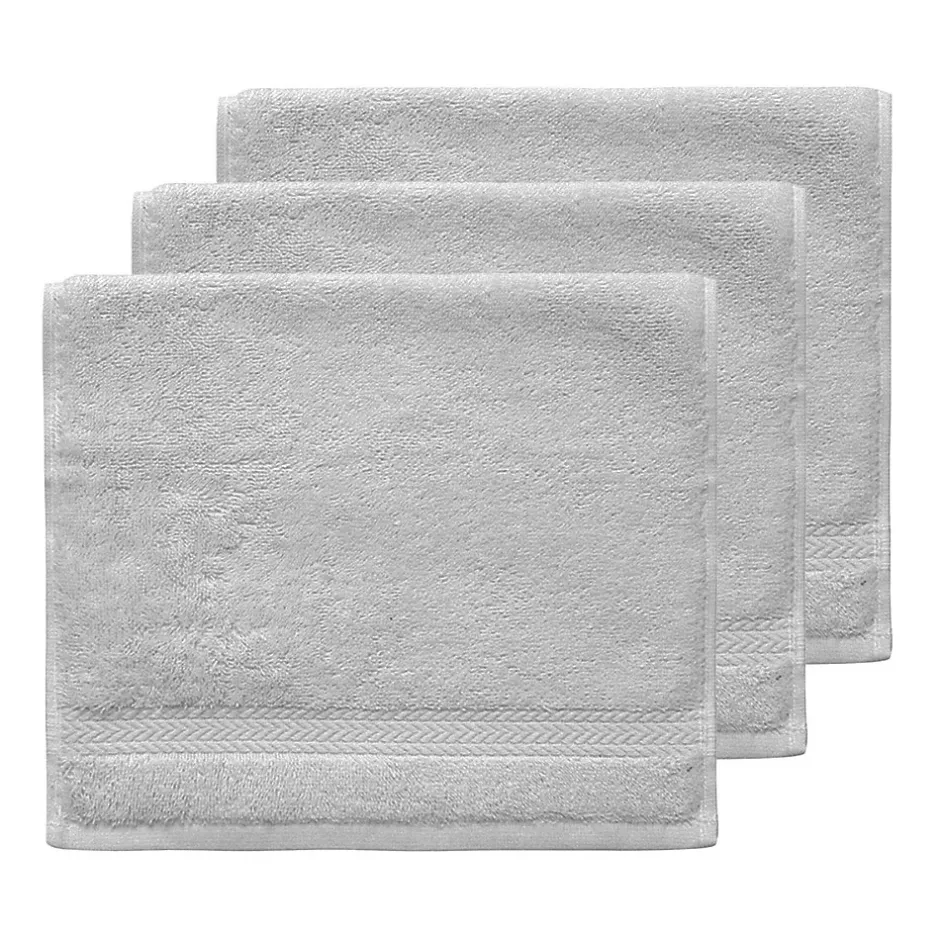 Sensei Maison Lot de 3 serviettes invité 550 g/m² Gris Perle 30x50 cm LUXURY* Serviette De Toilette