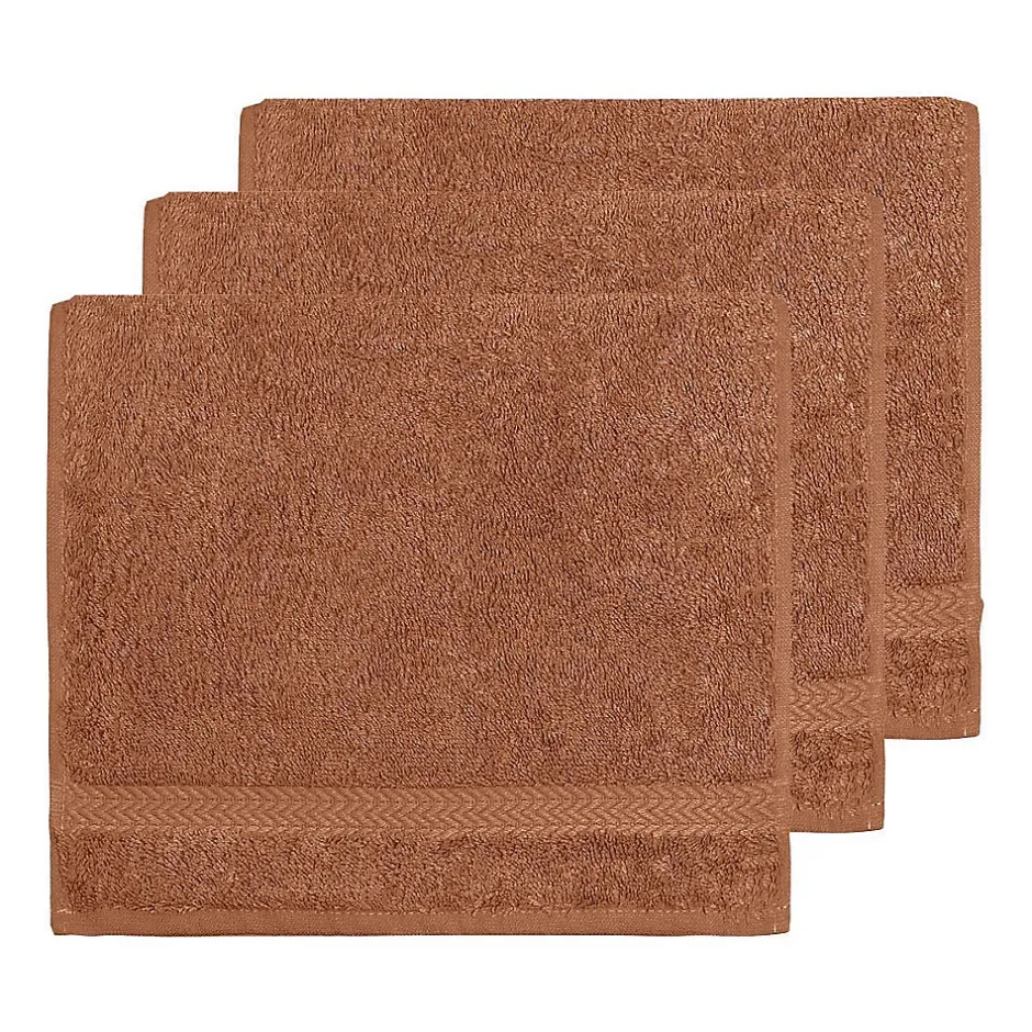 Sensei Maison Lot de 3 serviettes invité 550 g/m² Brique 30x50 cm LUXURY
