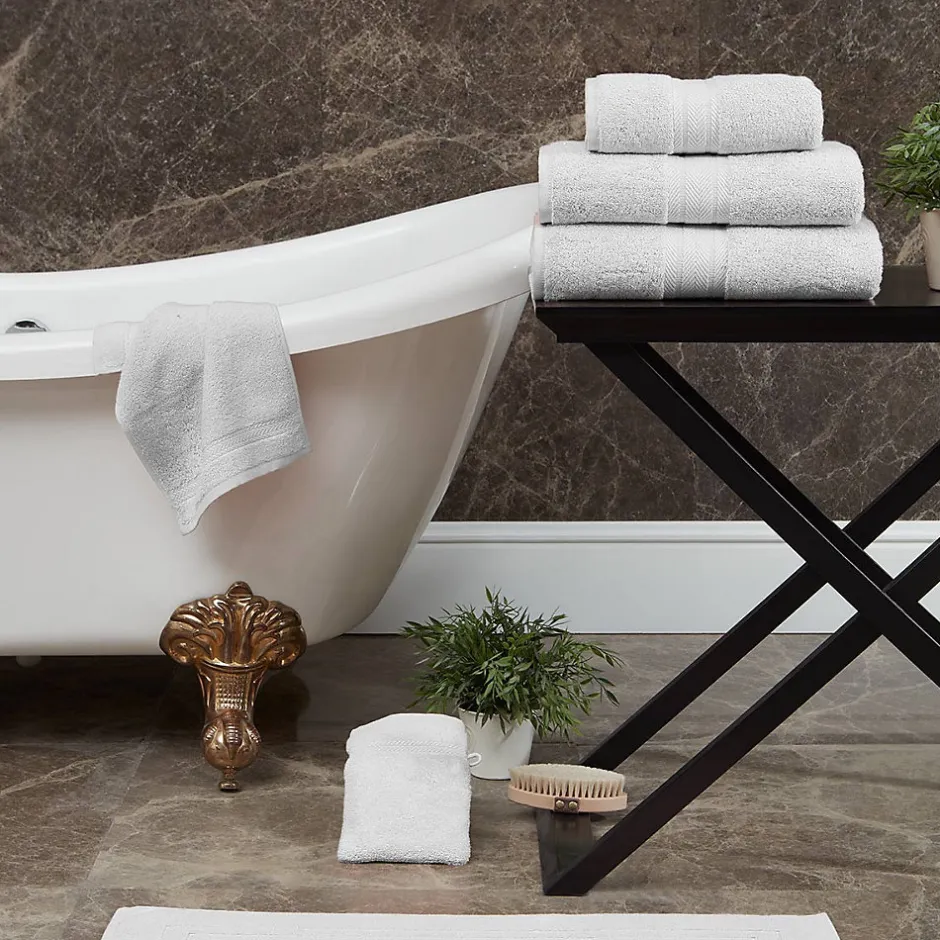 Sensei Maison Lot de 3 serviettes invité 550 g/m² Blanc 30x50 cm LUXURY* Serviette De Toilette