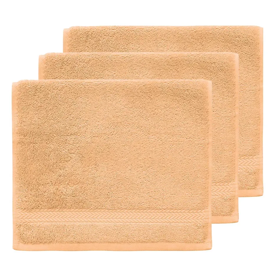 Sensei Maison Lot de 3 serviettes invité 550 g/m² Pêche 30x50 cm LUXURY* Serviette De Toilette