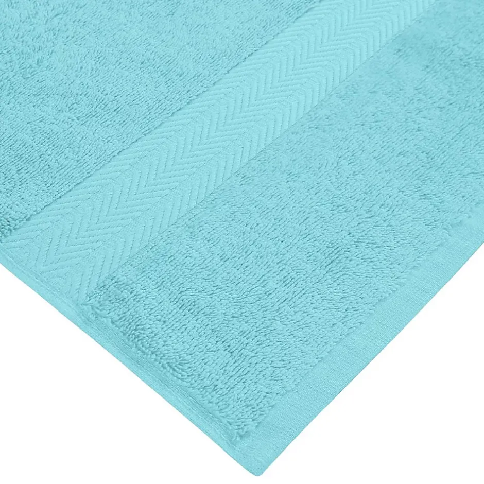 Sensei Maison Lot de 3 serviettes invité 550 g/m² Bleu Turquoise 30x50 cm LUXURY* Serviette De Toilette