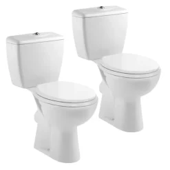 Jacob Delafon Lot de 2 WC à poser sortie horizontale Eolia avec abattant* Wc À Poser