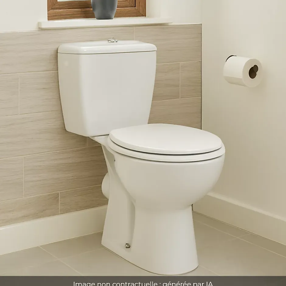 Jacob Delafon Lot de 2 WC à poser sortie horizontale Eolia avec abattant* Wc À Poser