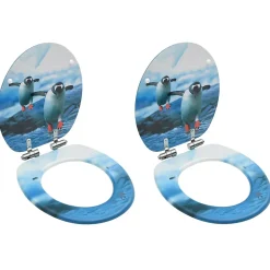 Helloshop26 Lot de deux sièges abattants WC mdf