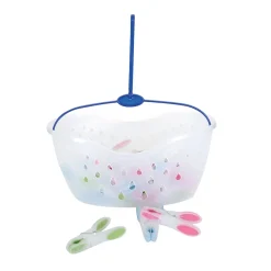 Lot Panier + 24 pinces à linge bi-matière MSV