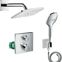 Hansgrohe Lot robinet douche encastré thermostatique Ecostat Square + Douche de tête Raindance E 240* Colonne De Douche Encastrable