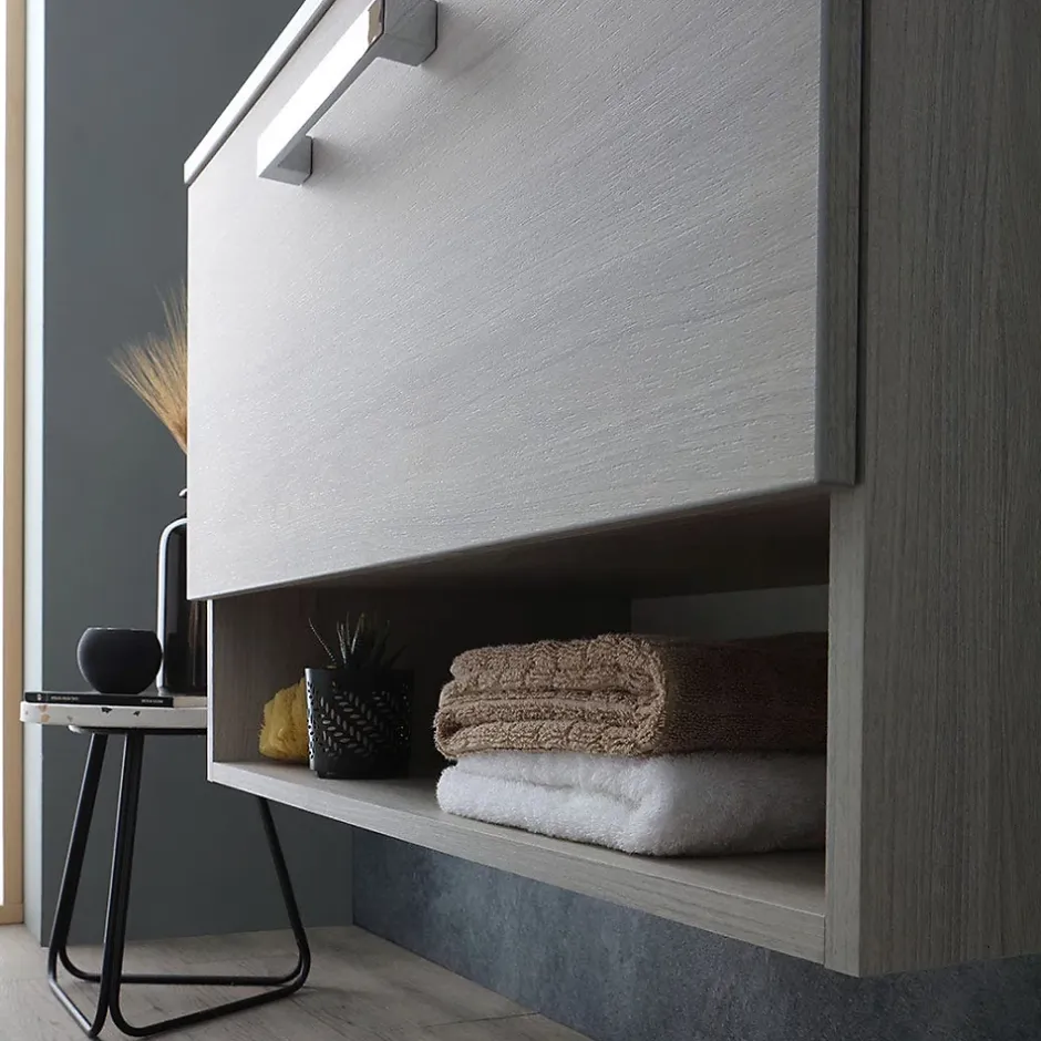 Kiamami Valentina Lotto Meuble De Salle De Bain Mural 80Cm Avec Lavabo Et Miroir