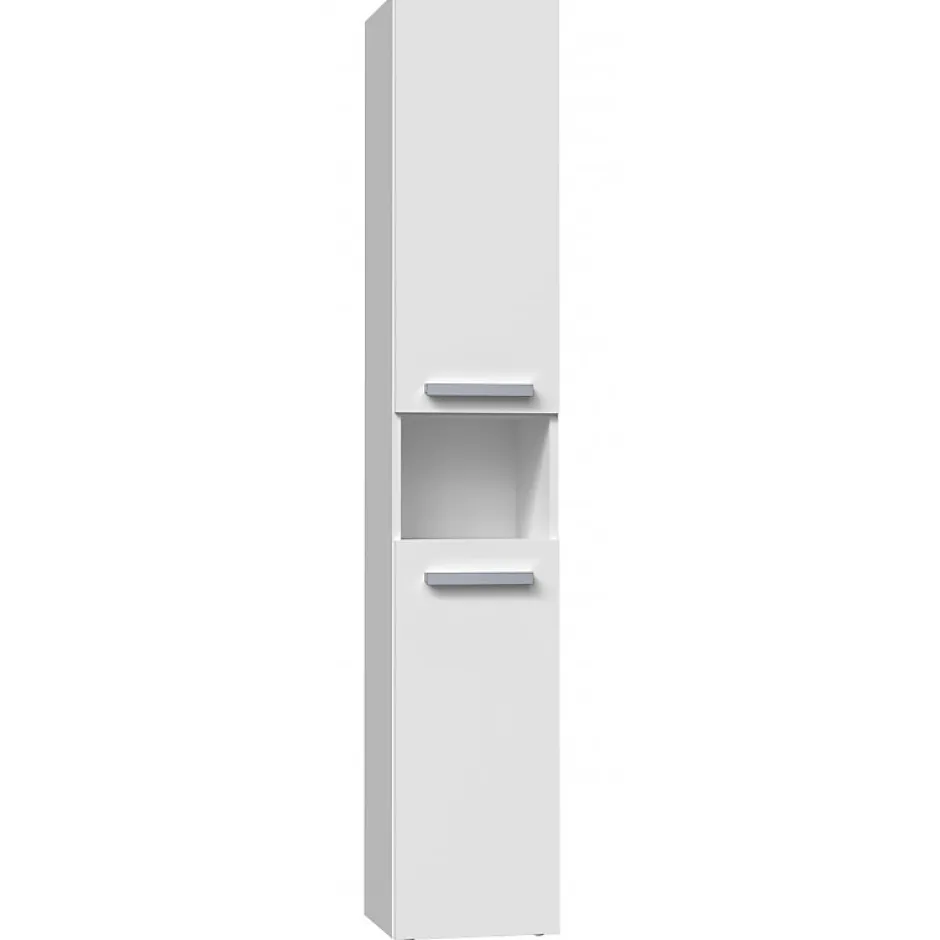 Topeshop LUANA - Meuble salle de bain 2 portes - Dimensions 31x30x174 cm - Colonne rangement SDB* Meuble De Salle De Bains Faible Profondeur