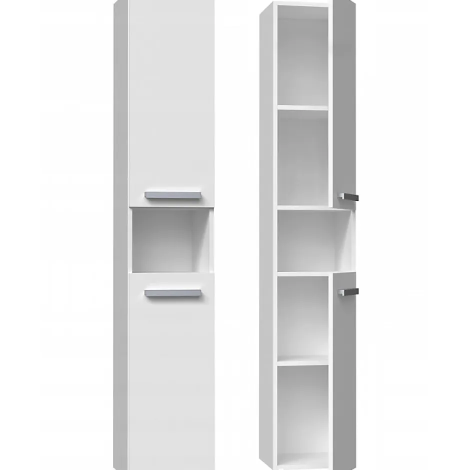 Topeshop LUANA - Meuble salle de bain 2 portes - Dimensions 31x30x174 cm - Colonne rangement SDB* Meuble De Salle De Bains Faible Profondeur
