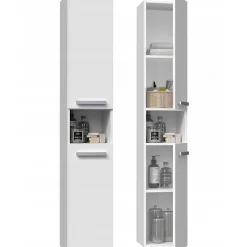 Topeshop LUANA - Meuble salle de bain 2 portes - Dimensions 31x30x174 cm - Colonne rangement SDB* Meuble De Salle De Bains Faible Profondeur