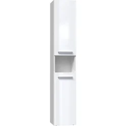 Topeshop LUANA - Meuble salle de bain 2 portes - 31x30x174cm - Colonne rangement SDB* Colonne De Salle De Bains|Meuble De Salle De Bains Faible Profondeur