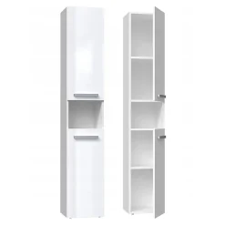 Topeshop LUANA - Meuble salle de bain 2 portes - 31x30x174cm - Colonne rangement SDB* Colonne De Salle De Bains|Meuble De Salle De Bains Faible Profondeur