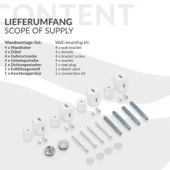Luxebath Radiateur de Salle de Bain Iron EM 500x1600 mm Blanc Raccord Central au Bas* Sèche-Serviettes Mixte