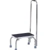 Homcom Marche avec barre d'appui - marchepied de sécurité - marche d'accès au bain - plateforme & patins antidérapants - acier galvanisé* Siège De Douche