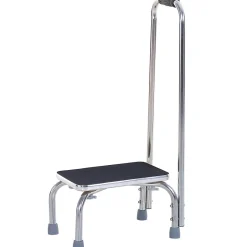 Homcom Marche avec barre d'appui - marchepied de sécurité - marche d'accès au bain - plateforme & patins antidérapants - acier galvanisé* Siège De Douche