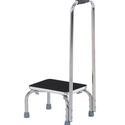 Homcom Marche avec barre d'appui - marchepied de sécurité - marche d'accès au bain - plateforme & patins antidérapants - acier galvanisé* Siège De Douche
