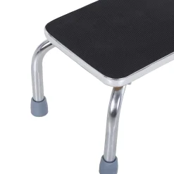 Homcom Marche avec barre d'appui - marchepied de sécurité - marche d'accès au bain - plateforme & patins antidérapants - acier galvanisé* Siège De Douche