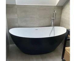 Sanita MAYA - Baignoire ilot - Noir - 80x150x68cm