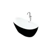 Sanita MAYA - Baignoire ilot - Noir - 80x170x68cm* Baignoire Îlot