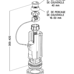 Nicoll Mécanisme de chasse - - A câble - Double débit
