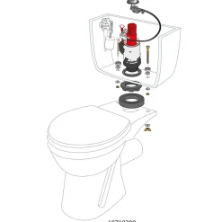 Wirquin Mécanisme de chasse d'eau double chasse 3L/6L MW2 + câble