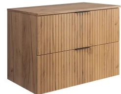 Furnidea Meuble à suspendre FLOW couleur chêne avec le plan 80 cm* Meuble Vasque