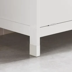 Sobuy Meuble Bas de Salle de Bain avec 1 Tiroir, 1 Panier à Linge et 3 Panier, BZR77-W,