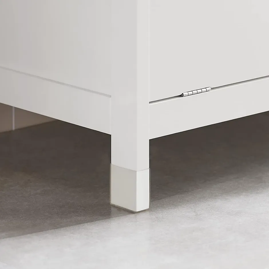 Sobuy Meuble Bas de Salle de Bain avec 1 Tiroir, 1 Panier à Linge et 3 Panier, BZR77-W,