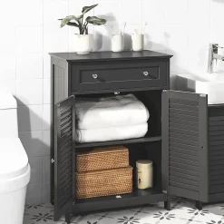Sobuy Meuble Bas de Salle de Bain avec Tiroir, Buffet Commode, FRG238-DG,* Meuble De Salle De Bains Faible Profondeur|Etagère Salle De Bains