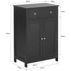 Sobuy Meuble Bas de Salle de Bain avec Tiroir, Buffet Commode, FRG238-DG,* Meuble De Salle De Bains Faible Profondeur|Etagère Salle De Bains