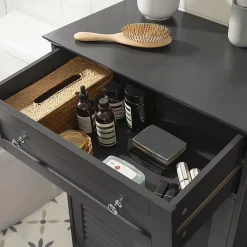 Sobuy Meuble Bas de Salle de Bain avec Tiroir, Buffet Commode, FRG238-DG,* Meuble De Salle De Bains Faible Profondeur|Etagère Salle De Bains