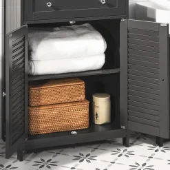 Sobuy Meuble Bas de Salle de Bain avec Tiroir, Buffet Commode, FRG238-DG,* Meuble De Salle De Bains Faible Profondeur|Etagère Salle De Bains