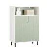 Sobuy Meuble Bas de Salle de Bain Meuble de Rangement avec 2 Portes, BZR138-GR,