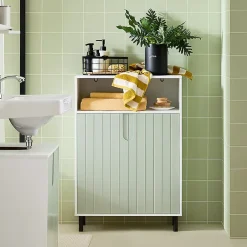 Sobuy Meuble Bas de Salle de Bain Meuble de Rangement avec 2 Portes, BZR138-GR,