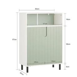 Sobuy Meuble Bas de Salle de Bain Meuble de Rangement avec 2 Portes, BZR138-GR,