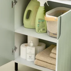 Sobuy Meuble Bas de Salle de Bain Meuble de Rangement avec 2 Portes, BZR138-GR,