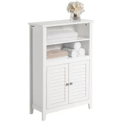 Sobuy Meuble Bas de Salle de Bain Buffet Commode Armoire de Rangement, BZR13-W,