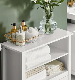 Sobuy Meuble Bas de Salle de Bain Buffet Commode Armoire de Rangement, BZR13-W,