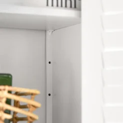 Sobuy Meuble Bas de Salle de Bain Buffet Commode Armoire de Rangement, BZR13-W,