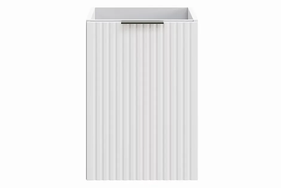 Furnidea Meuble bas de salle de bain avec panier à linge ADEL BLANC40 cm