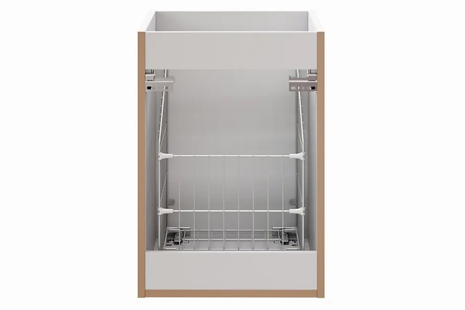 Furnidea Meuble bas de salle de bain avec panier à linge ADEL BLANC40 cm
