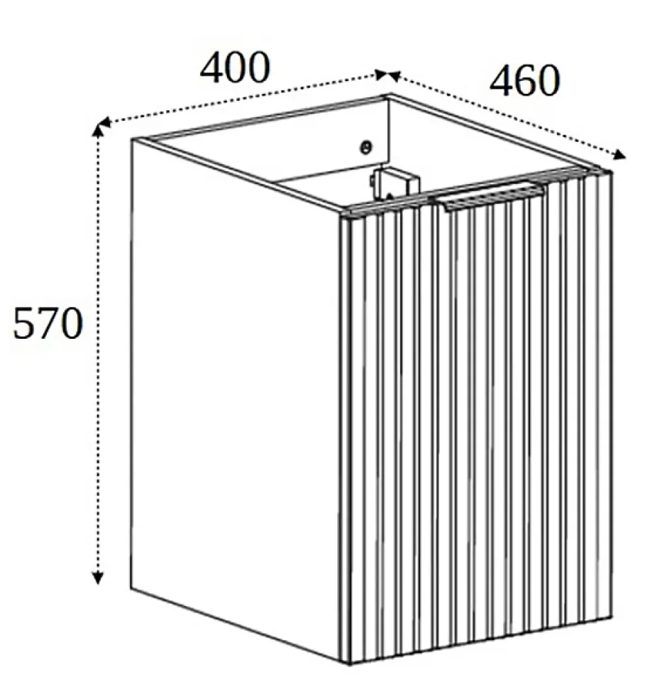 Furnidea Meuble bas de salle de bain à suspendre avec une porte FLOW CHÊNE 40 cm