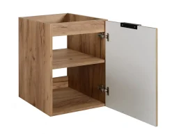 Furnidea Meuble bas de salle de bain à suspendre avec une porte FLOW CHÊNE 40 cm