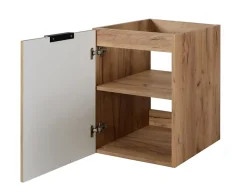 Furnidea Meuble bas de salle de bain à suspendre avec une porte FLOW CHÊNE 40 cm