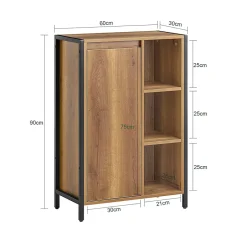 Sobuy Meuble Bas de Salle de Bain avec 3 Compartiments et 1 Panier à Linge, BZR65-PF,* Armoire De Salle De Bains