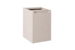 Furnidea Meuble bas de salle de bain NOVA CACHEMIRE avec panier à linge et plan CHÊNE 40 cm