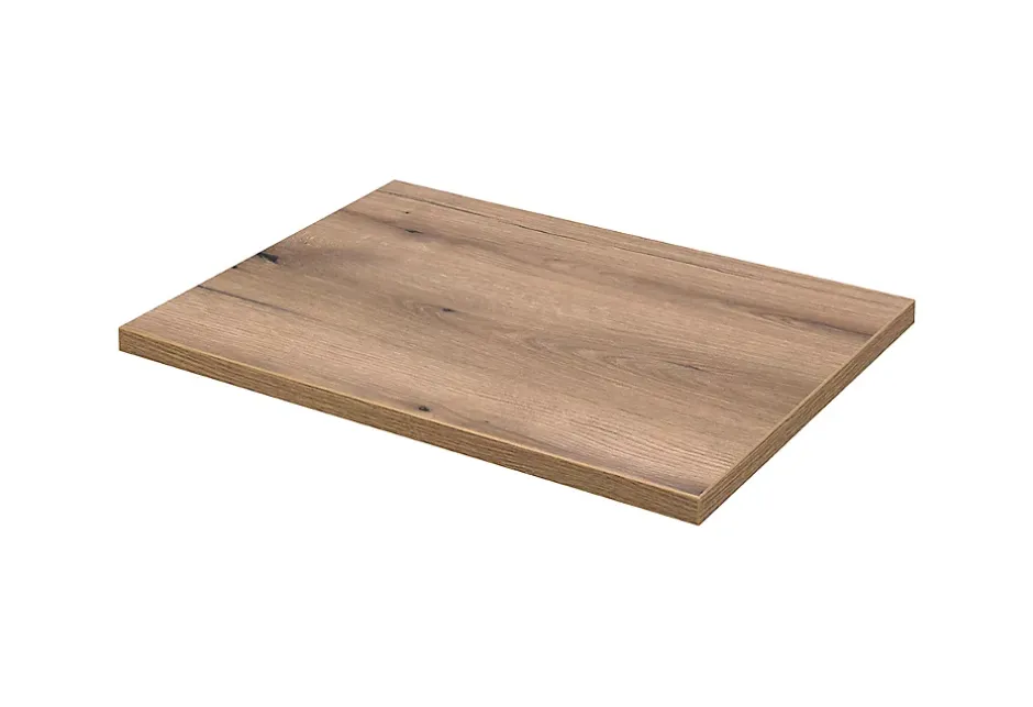 Furnidea Meuble bas de salle de bain NOVA CACHEMIRE avec panier à linge et plan CHÊNE 40 cm