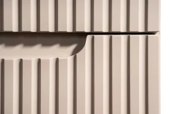Furnidea Meuble bas de salle de bain NOVA CACHEMIRE avec panier à linge et plan CHÊNE 40 cm