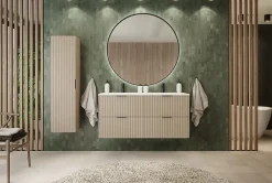 Furnidea Meuble bas de salle de bain à suspendre avec une porte FLOW CACHEMIRE 40 cm