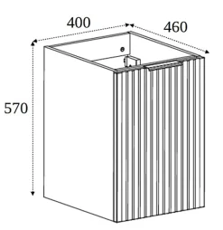 Furnidea Meuble bas de salle de bain à suspendre avec une porte FLOW CACHEMIRE 40 cm